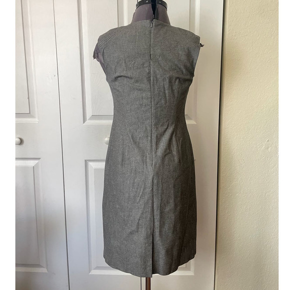 Banana Republic Heather Gray Cotton Blend Career Knee Sheath Dress, Size 4P 🔴 - Picture 3 of 3